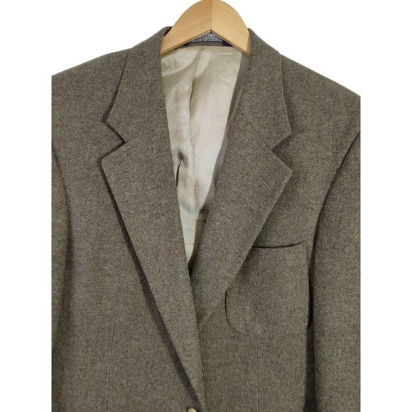 Lands End Sport Coat Blazer Jacket Mens 43R Brown Wool 2 Button - Picture 3 of 14